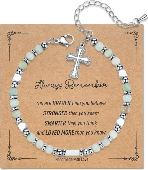 Easter Gift for Kids - Communion Baptism Confirmation First Penance Gifts for Girls - Cross Charm Bracelets Christian Jewelry for Girls Daughter Granddaughter