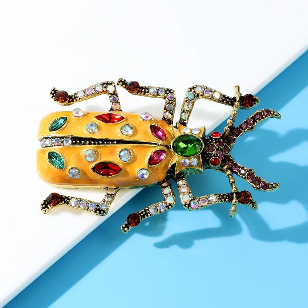 Enamel Bug Beetle Brooches For Women Summer Fashion Pin Jewelry
