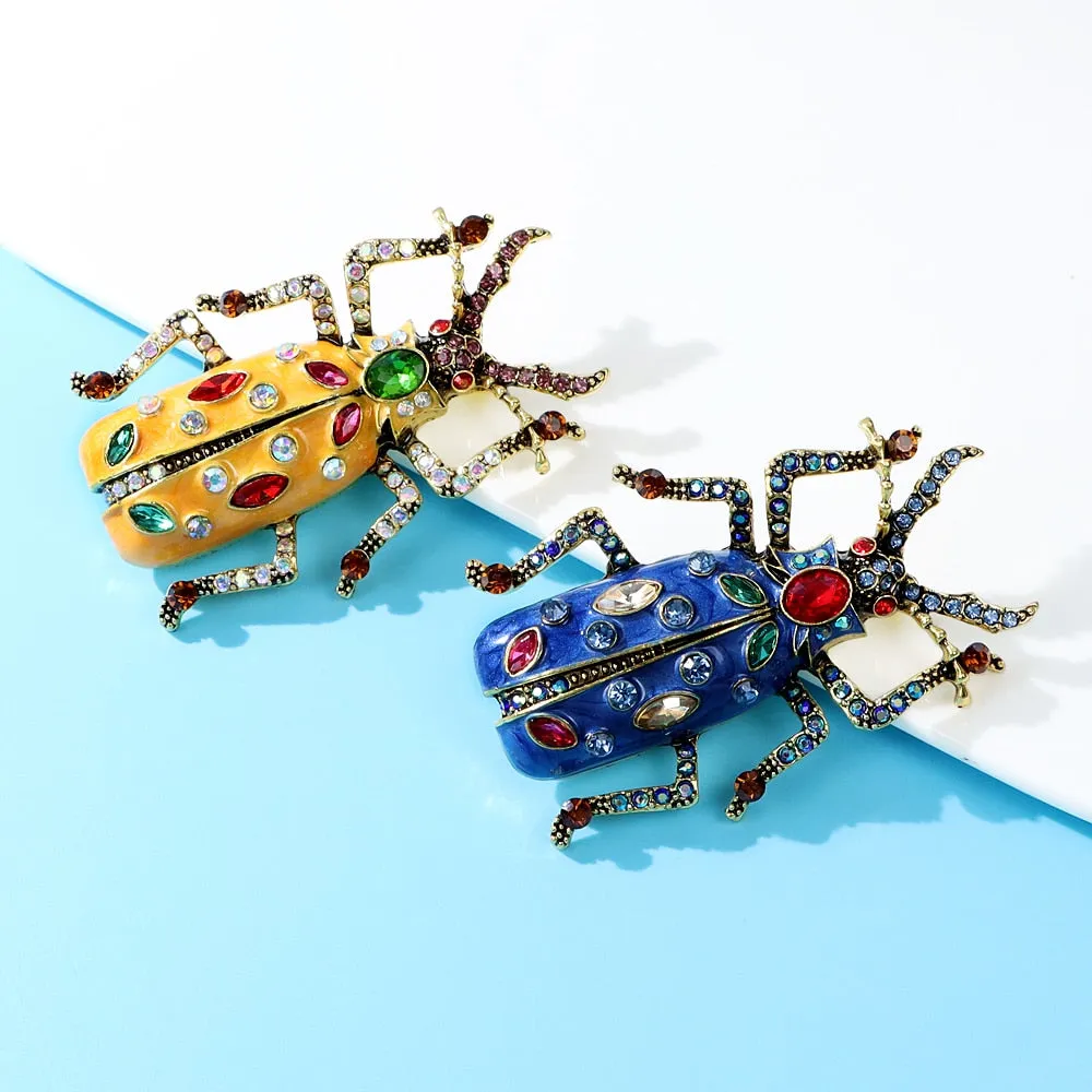 Enamel Bug Beetle Brooches For Women Summer Fashion Pin Jewelry