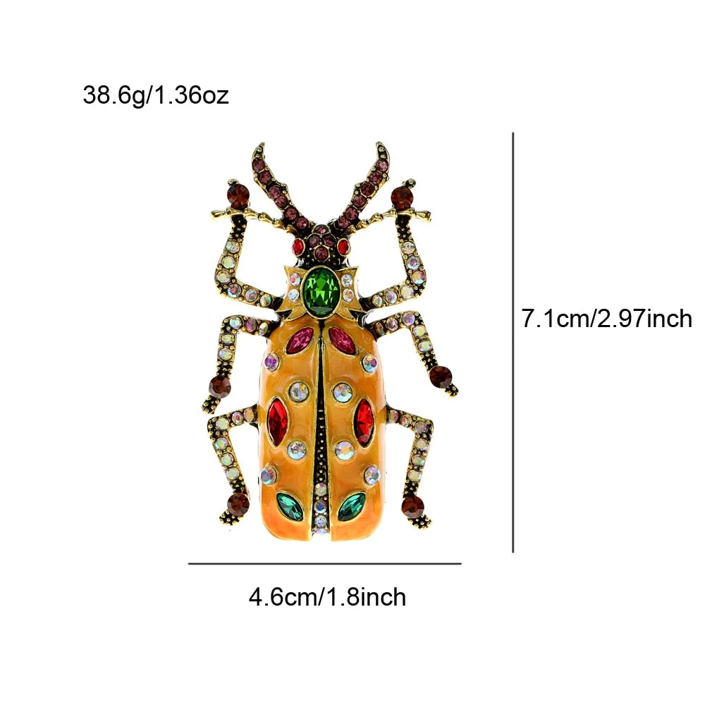 Enamel Bug Beetle Brooches For Women Summer Fashion Pin Jewelry