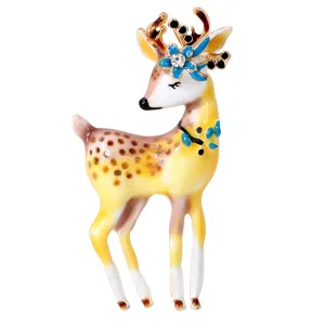 Enamel Cute Deer Brooches For Women Fashion Animal Pin Party Spring Jewelry
