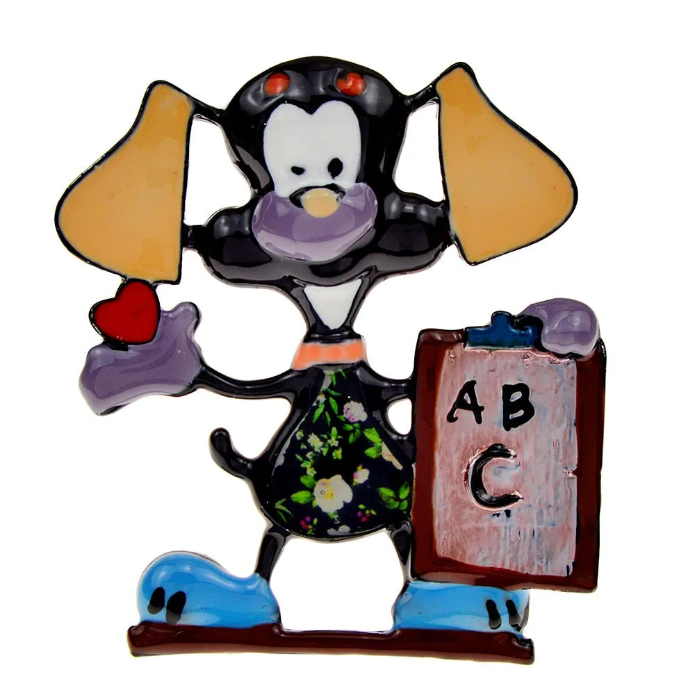 Enamel Cute Dog Brooches For Women