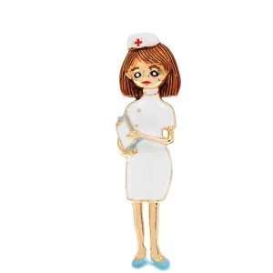 Enamel Doctor Boy And Girl Brooches Medical Pin Beautiful Nurse Festival Jewelry