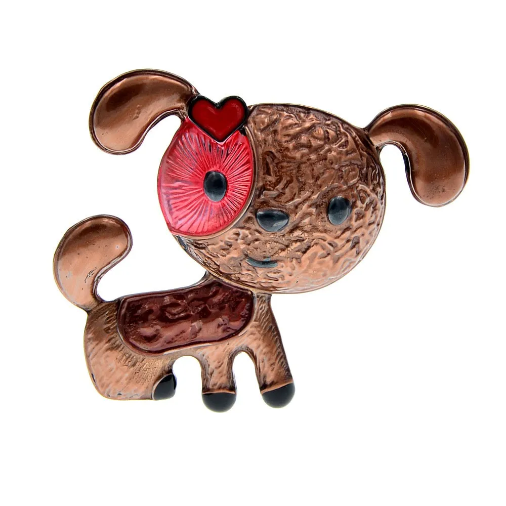 Enamel Dog Brooch Cute Puppy Brooches For Women