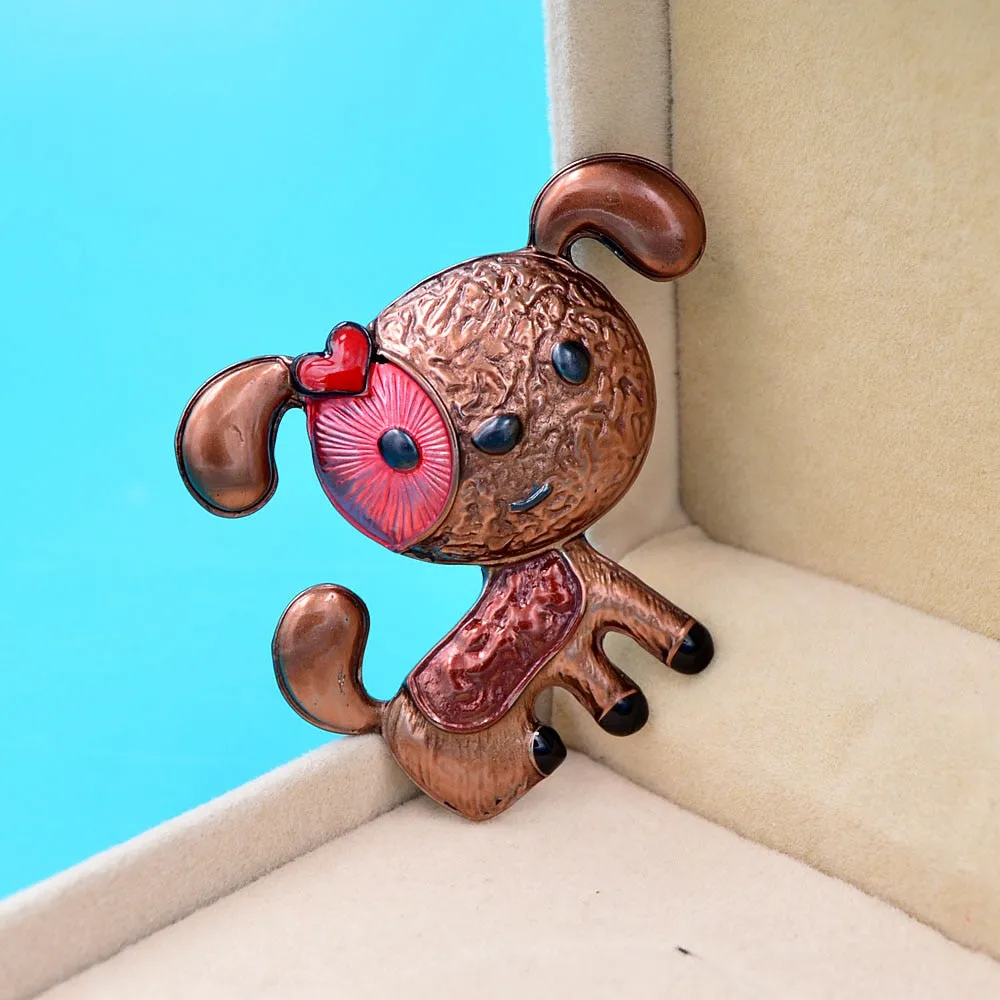 Enamel Dog Brooch Cute Puppy Brooches For Women