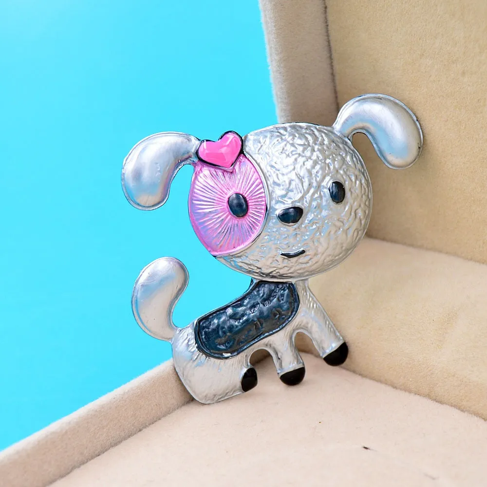 Enamel Dog Brooch Cute Puppy Brooches For Women
