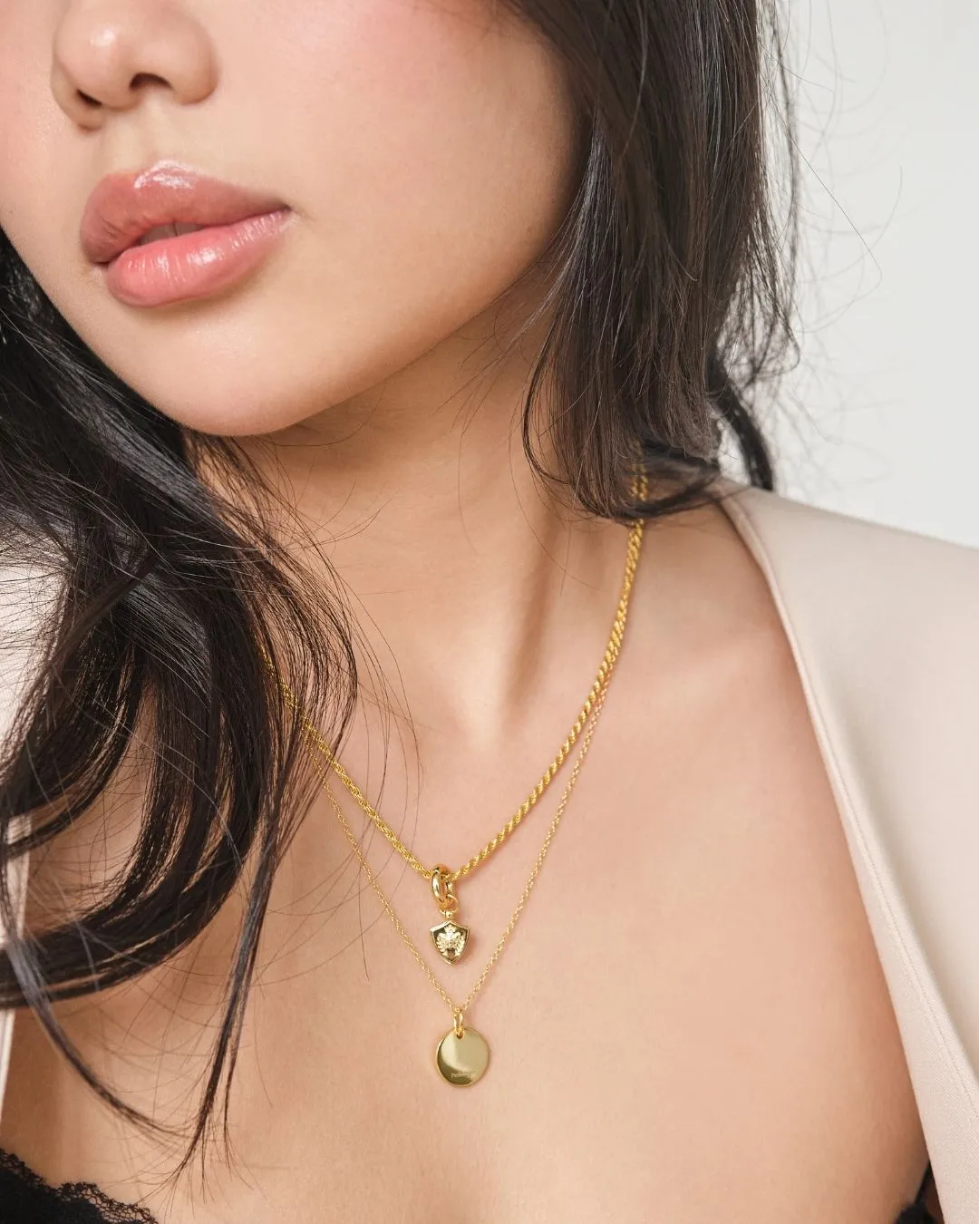 ENGRAVED CABLE CHARM NECKLACE
