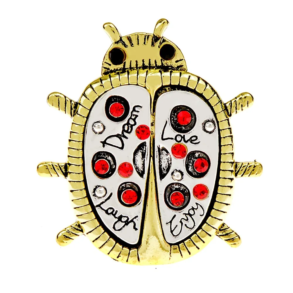 Everyday Love Dream Laugh Ladybug Brooch