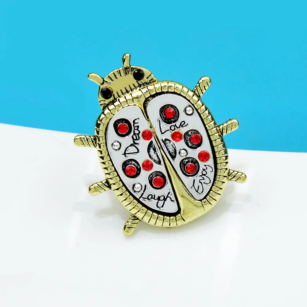 Everyday Love Dream Laugh Ladybug Brooch