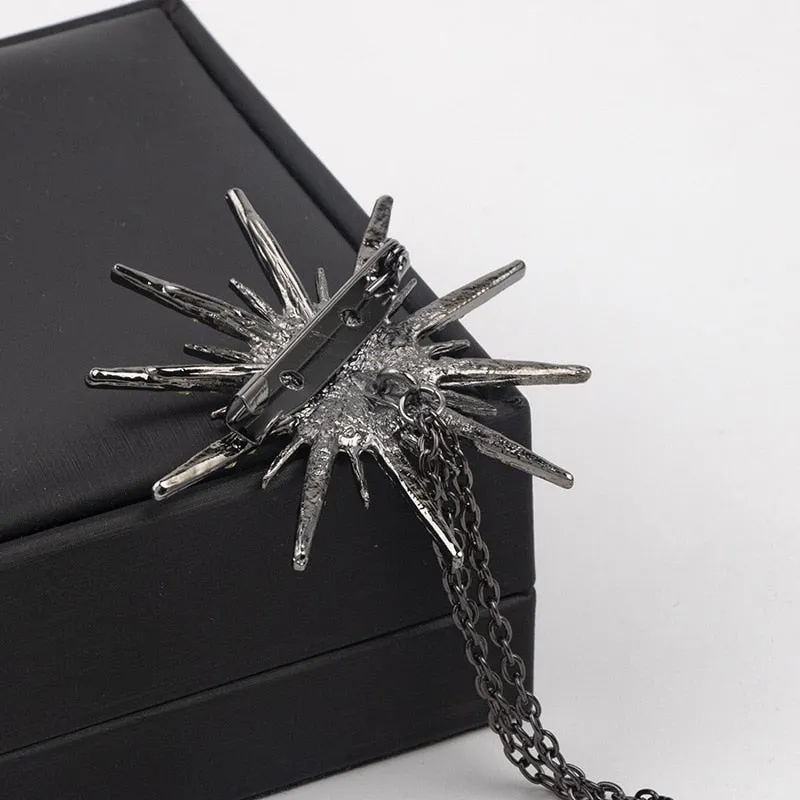 Fashion New Retro Metal Brooch Tassel Chain Men