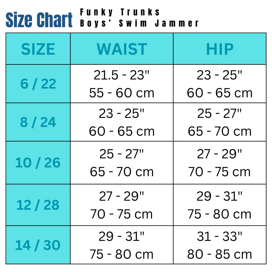 Funky Trunks Boys Training Jammers FTS003B - Chip Set
