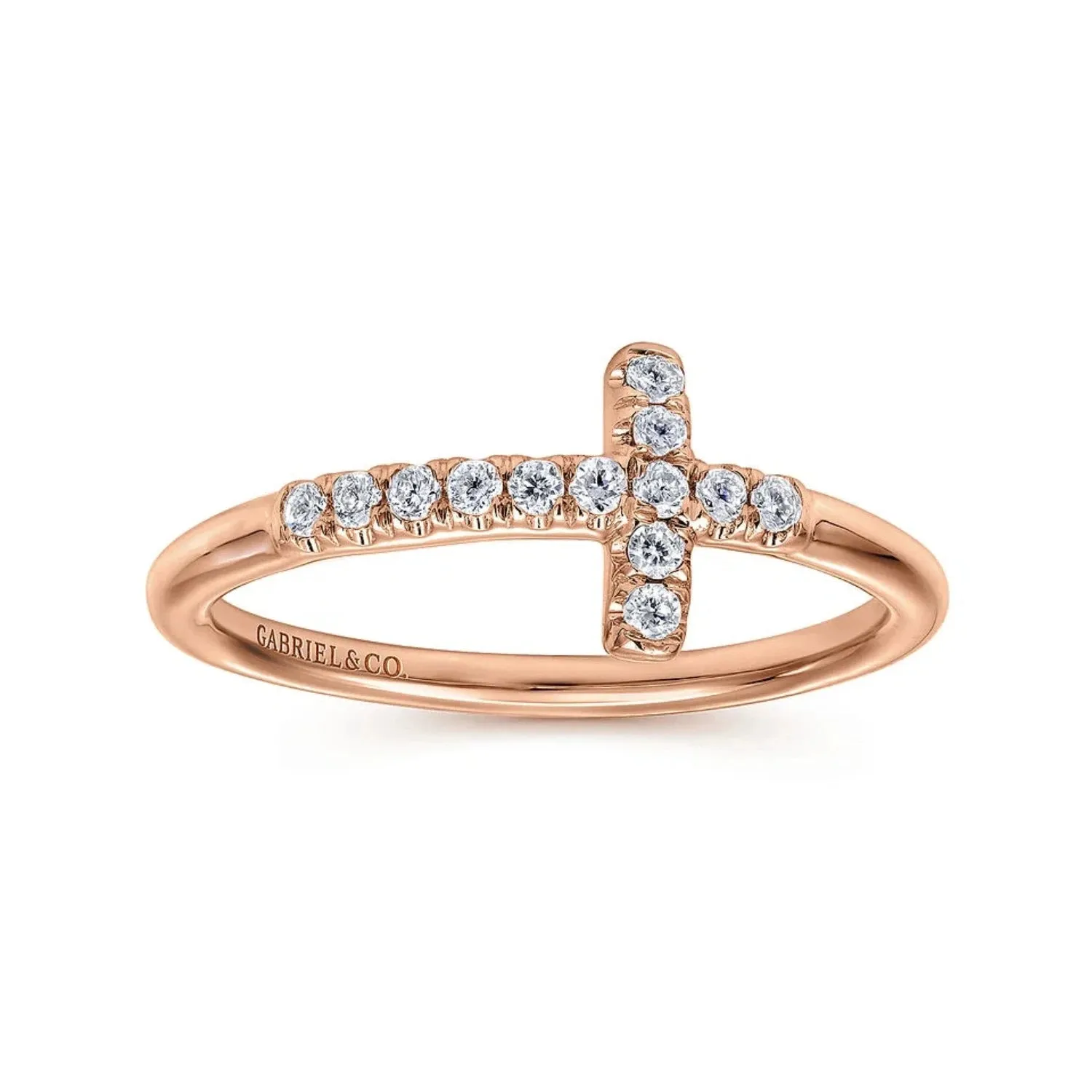 Gabriel & Co. Sideways Diamond Cross Ring