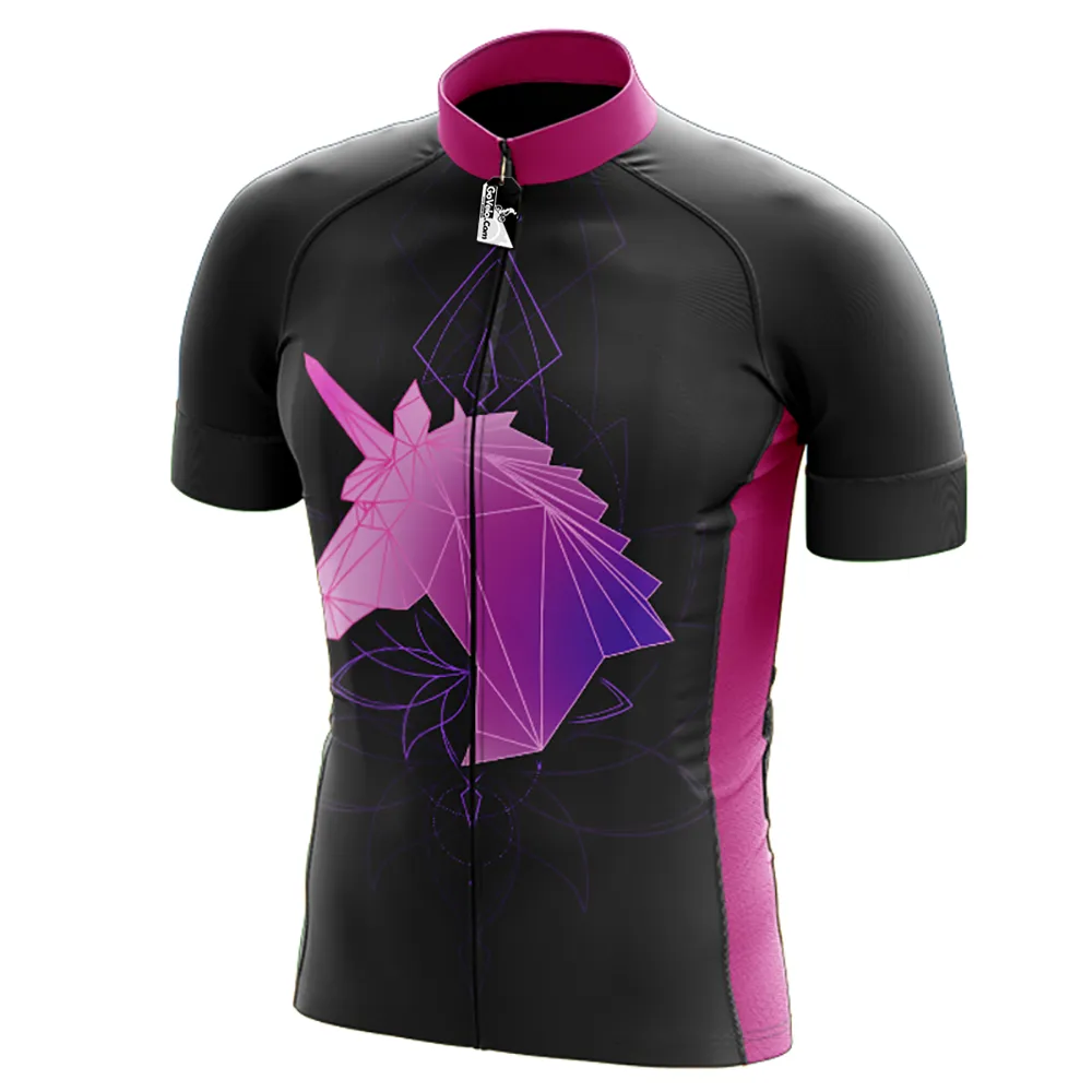 Geometric Unicorn Short Sleeve Cycling Jersey