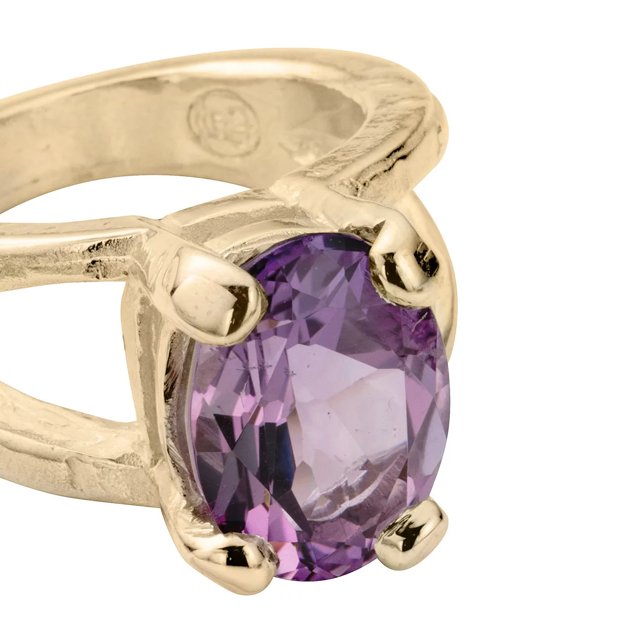 Gold Amethyst Maxi Claw Ring