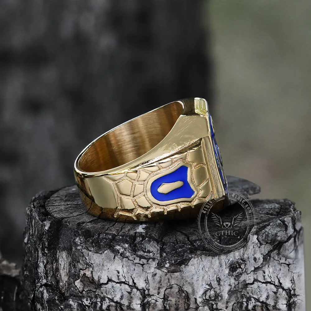 Gold Plated Freemason Stainless Steel Masonic Ring