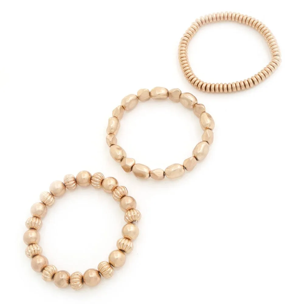 Golden Allure Beaded Bracelet Set: Classic Charm Meets Contemporary Elegance