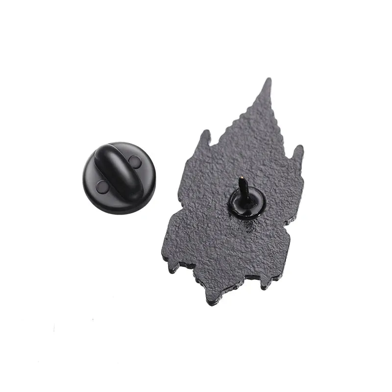 Gothic Mysterious Church Brooch – Enamel Pins with Retro Architecture & Lantern – Unique Jewelry Gift Pin