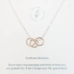 Gratitude Necklace with Gold Filled Rings
