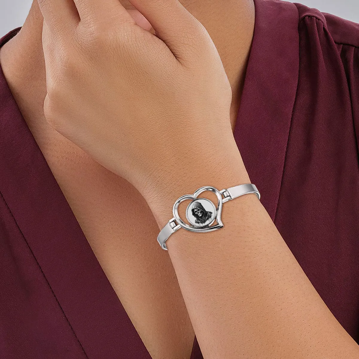 Grim Reaper Heart Shaped Round Bracelet