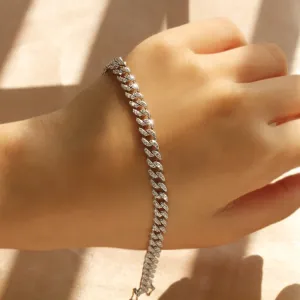 Handcrafted Brilliance: SparkleCrafter Curb Bracelet