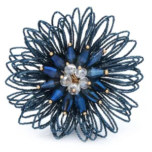 Handmade String Crystal Flower Brooches For Women Lady 3-color Flower Party Office Brooch
