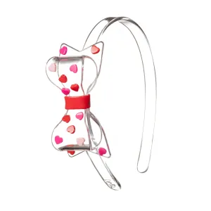 Headband | Valentines-Fat Bow Red/Pink Hearts | Lilies and Roses NY