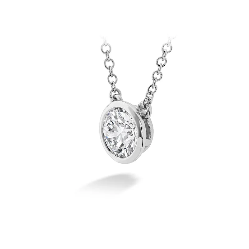 HEARTS ON FIRE 'CLASSIC' 18CT WHITE GOLD 0.25CT BEZEL SOLITAIRE DIAMOND PENDANT