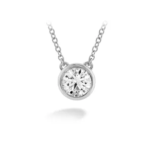 HEARTS ON FIRE 'CLASSIC' 18CT WHITE GOLD 0.25CT BEZEL SOLITAIRE DIAMOND PENDANT