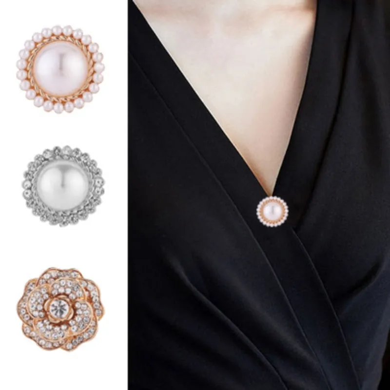 High-end Crystal Flower Magnet Brooches