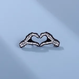 IG Style Cartoon Style Pin Gesture Heart Shape Alloy Stoving Varnish Unisex Brooches