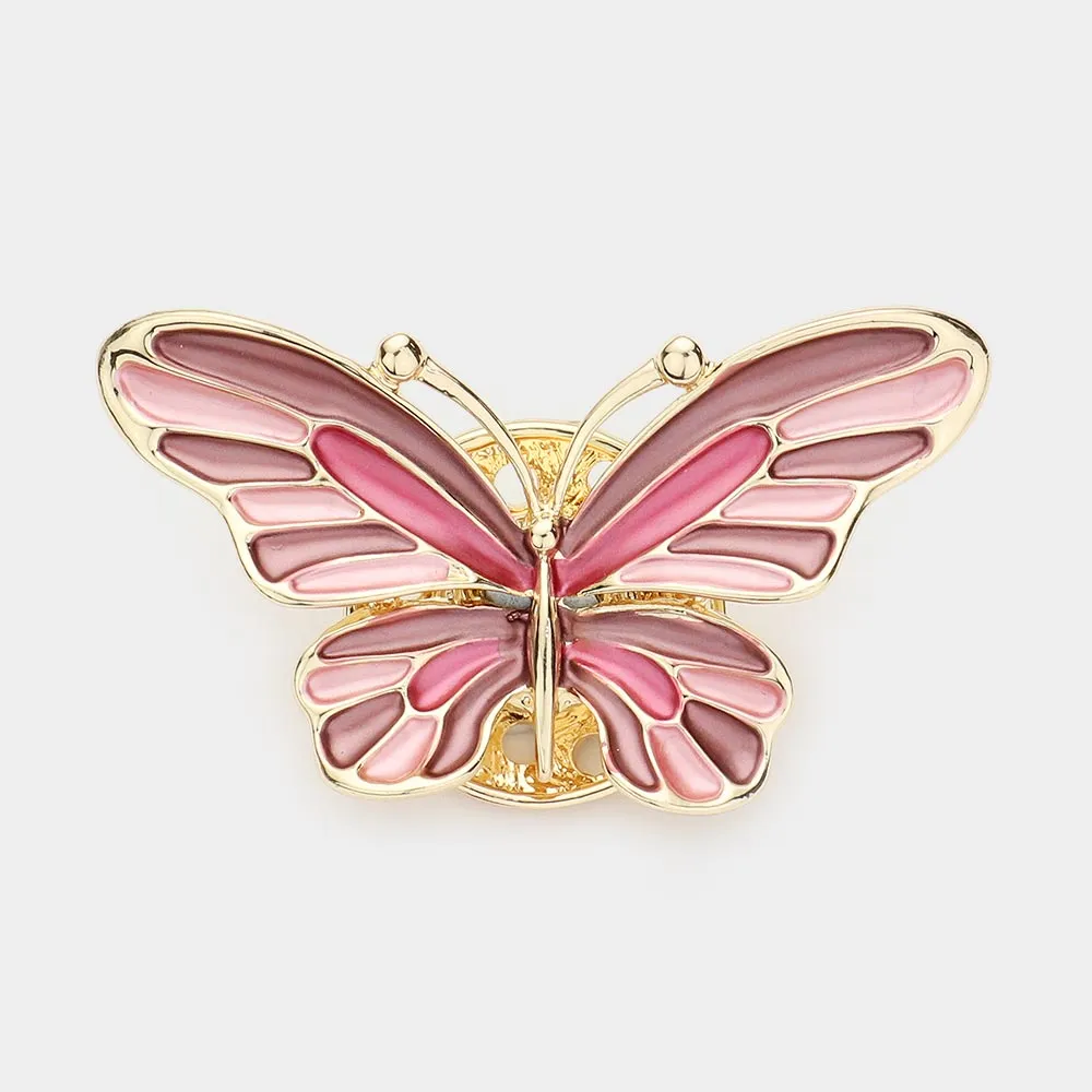 iLLASPARKZ Colored Metal Butterfly Magnetic Brooch