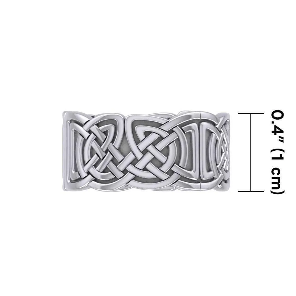 In myriad continuous symbolism ~ Celtic Knotwork Sterling Silver Ring TR661
