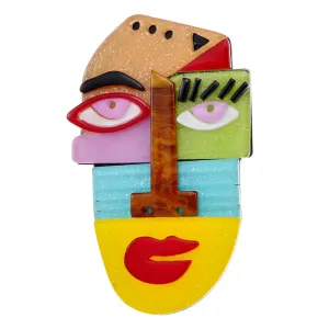 Japanese Anime Pins Human Face Brooches Cute Abstract Cartoon Acrylic Acetate Brooch