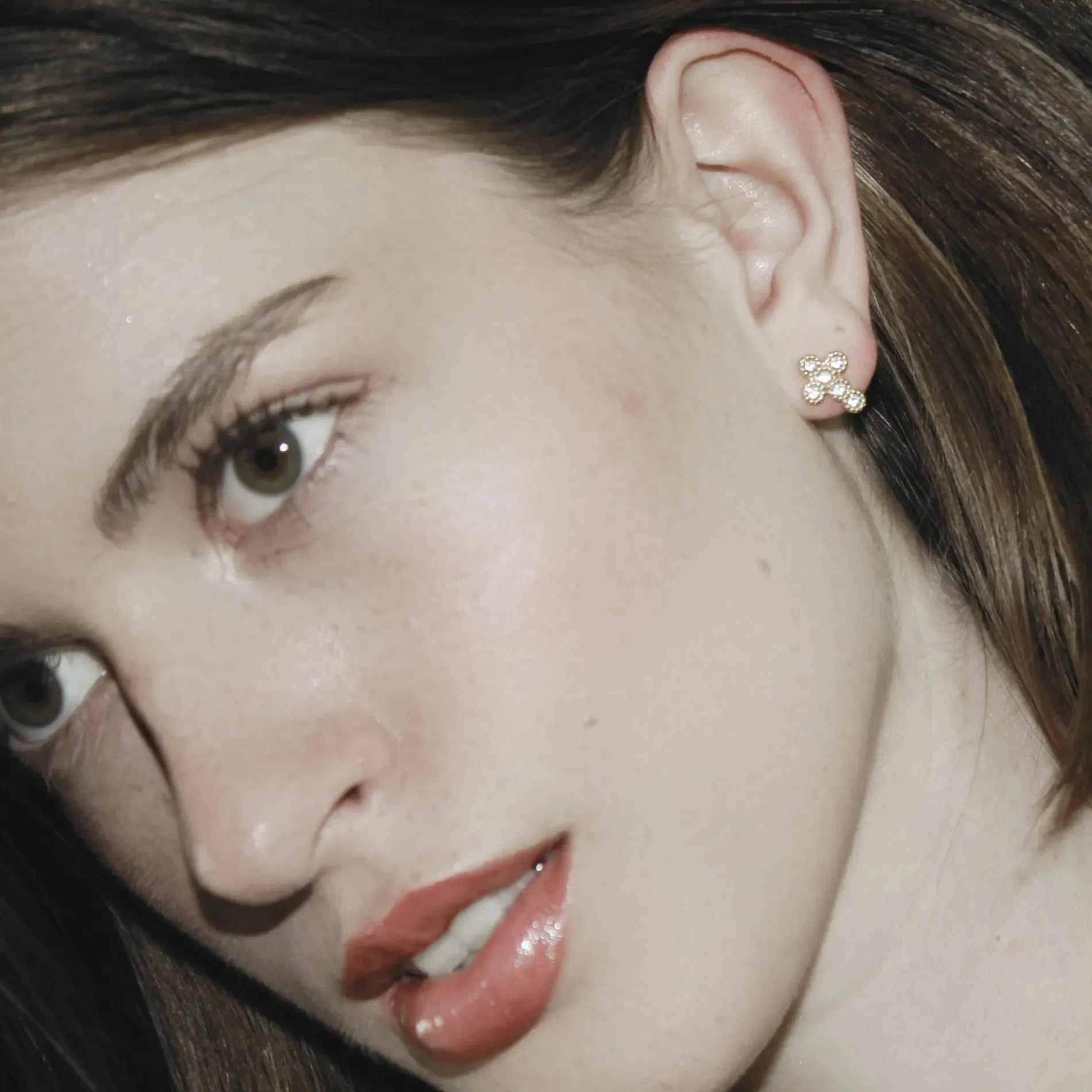 Joy Waterproof Cross CZ Post Earring 18K Gold Plating