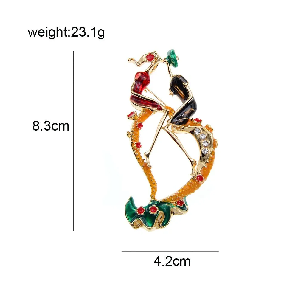 Kissing Lover Brooches For Women Wedding Pin Romantic Style Fashion Jewelry Matte Brooch