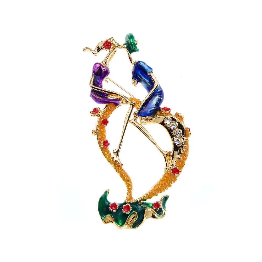 Kissing Lover Brooches For Women Wedding Pin Romantic Style Fashion Jewelry Matte Brooch