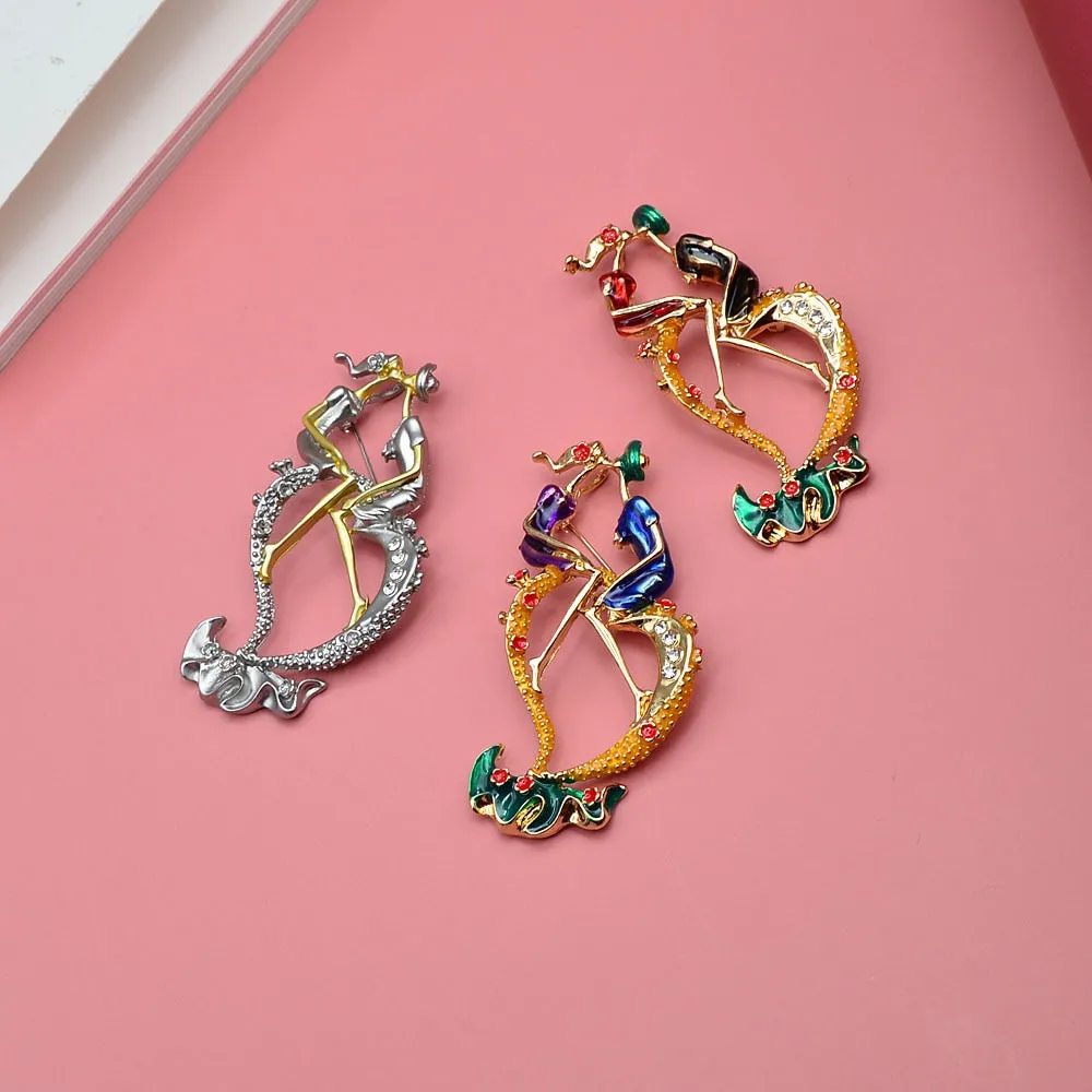Kissing Lover Brooches For Women Wedding Pin Romantic Style Fashion Jewelry Matte Brooch