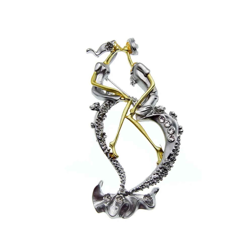 Kissing Lover Brooches For Women Wedding Pin Romantic Style Fashion Jewelry Matte Brooch