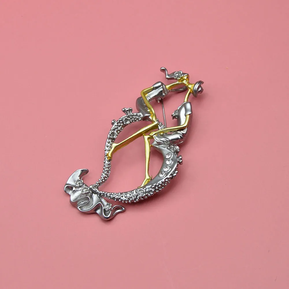 Kissing Lover Brooches For Women Wedding Pin Romantic Style Fashion Jewelry Matte Brooch