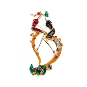 Kissing Lover Brooches For Women Wedding Pin Romantic Style Fashion Jewelry Matte Brooch