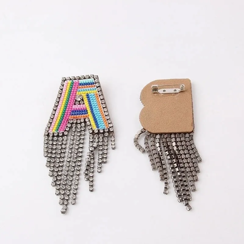 Korean Style Pin Letter Rhinestone Inlay Women'S Brooches