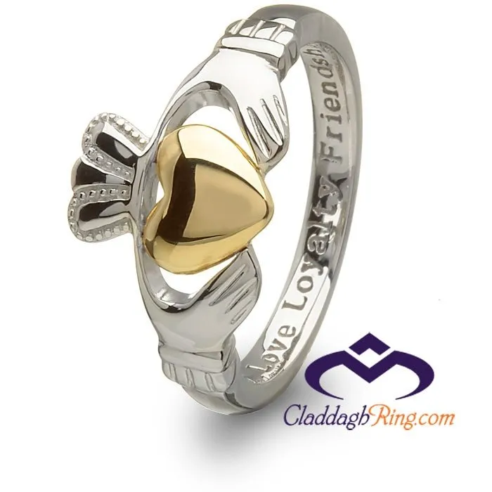 Ladies Silver and 10K Gold Claddagh Ring SL-SL96-MIX
