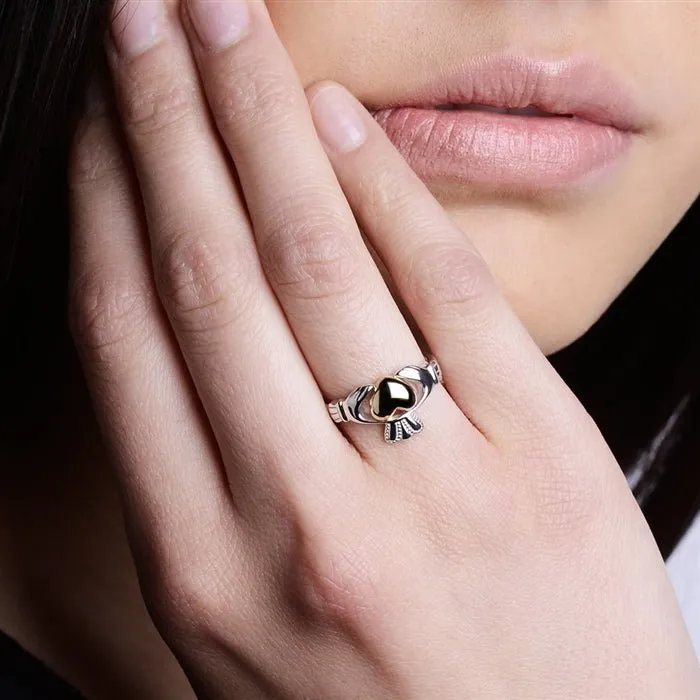 Ladies Silver and 10K Gold Claddagh Ring SL-SL96-MIX