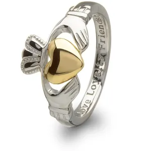 Ladies Silver and 10K Gold Claddagh Ring SL-SL96-MIX