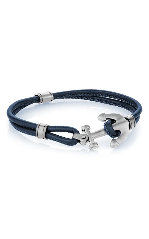Leather Anchor Bracelet | Italgem Steel