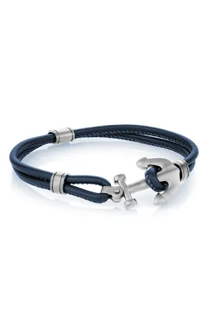 Leather Anchor Bracelet | Italgem Steel