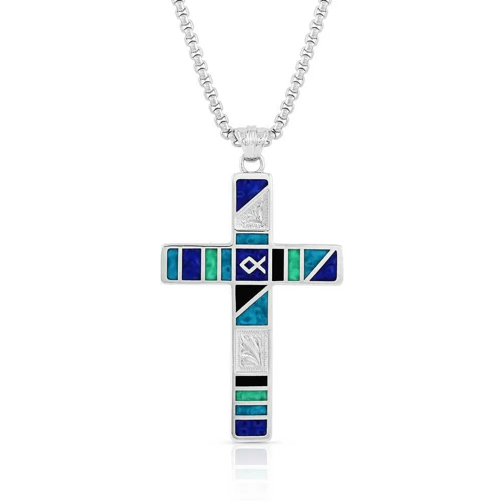 Legends Block Color Cross Necklace by Montana Silversmiths NC5097