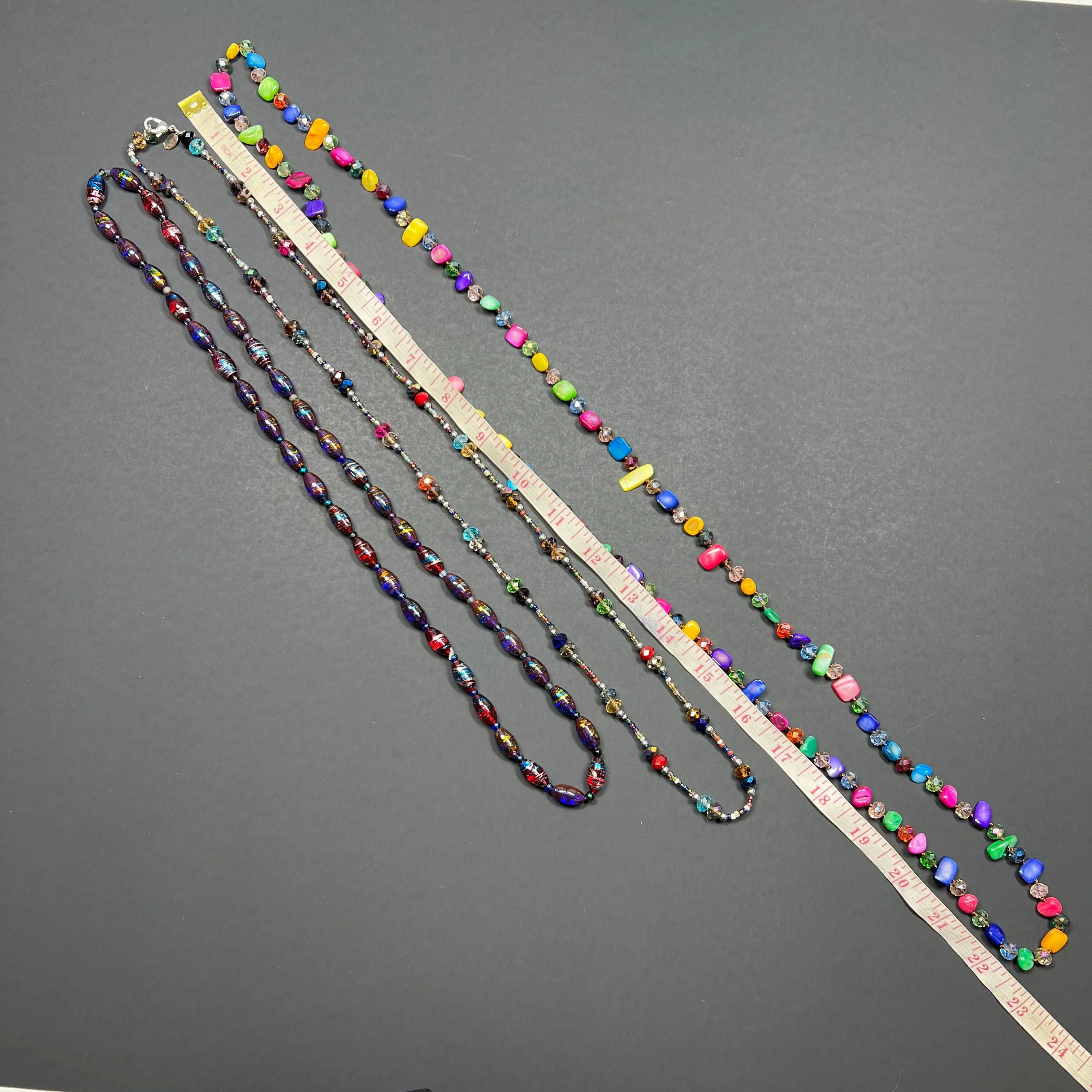 Lot of 3 Colorful Beaded Necklaces for Layering