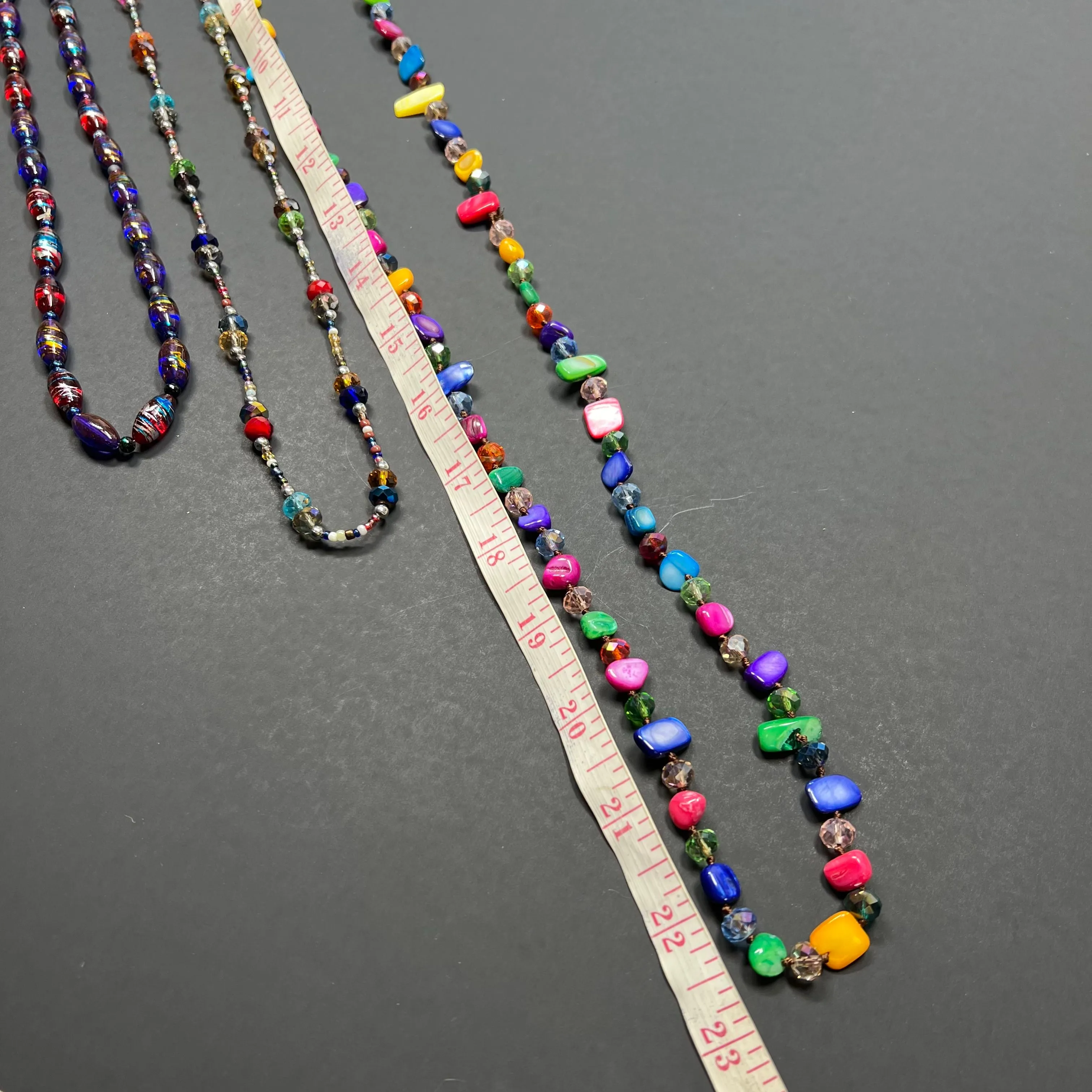 Lot of 3 Colorful Beaded Necklaces for Layering