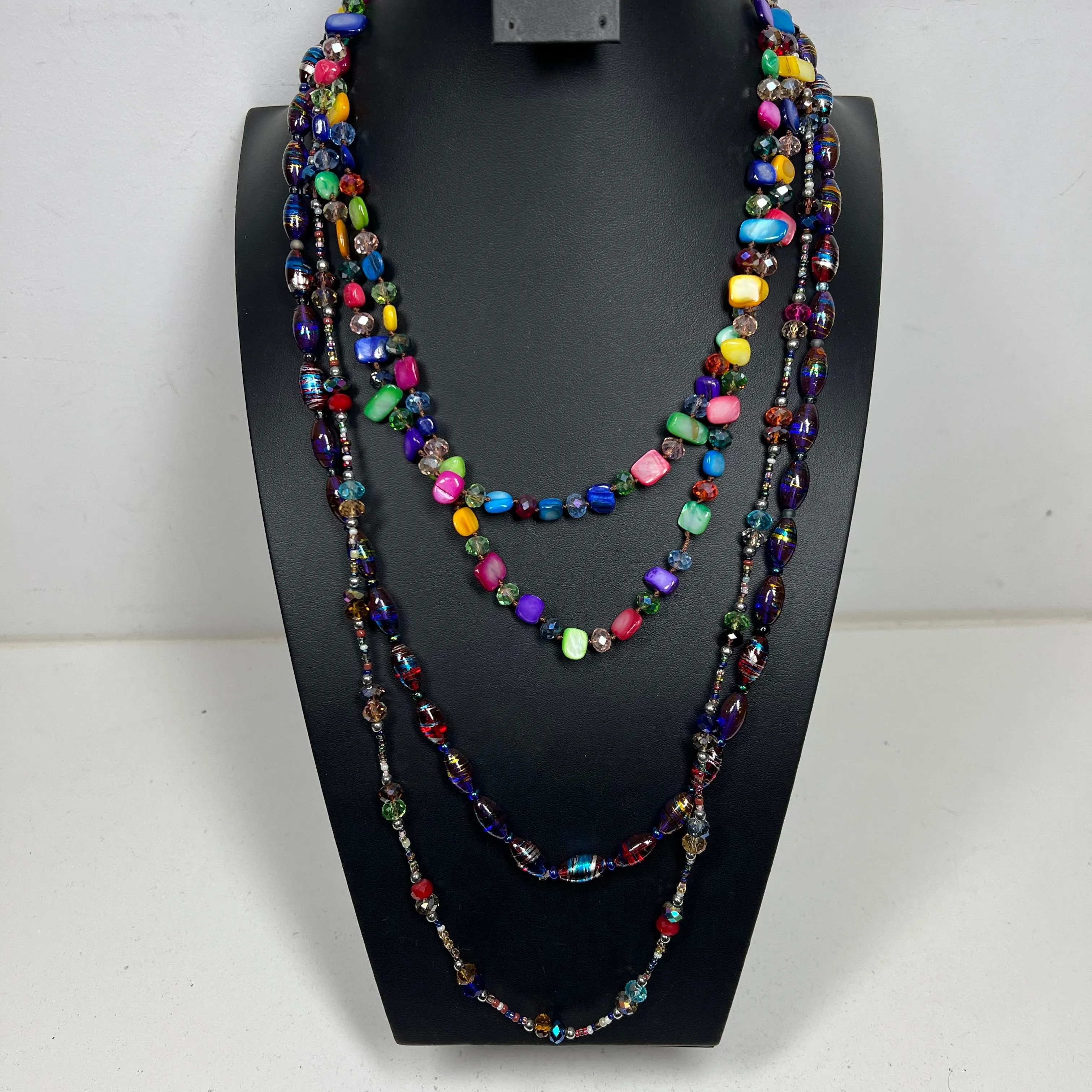 Lot of 3 Colorful Beaded Necklaces for Layering